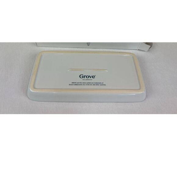 Grove Stoneware Tray 10" X 5.5" Dishwasher Safe Sink-Side Style For Soaps - Picture 3 of 3
